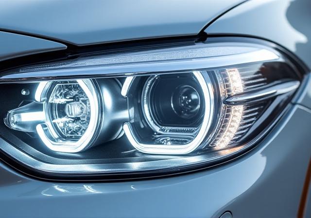 Lo stesso faro della BMW, ora perfettamente trasparente e brillante.